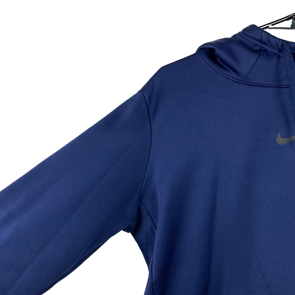 Nike Blank Solid Navy Blue Drawstring Hoodie Swea… - image 4